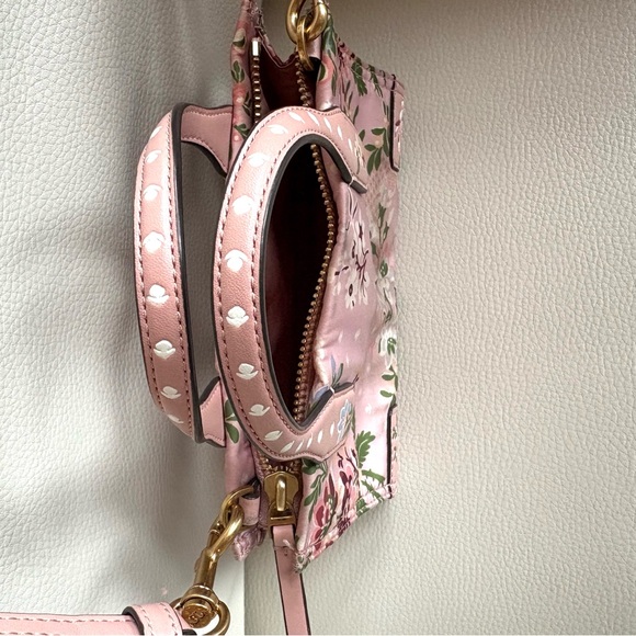 Rare Tory Burch Pink Floral Mini Ella aka Micro Ella Tote - Picture 9 of 14
